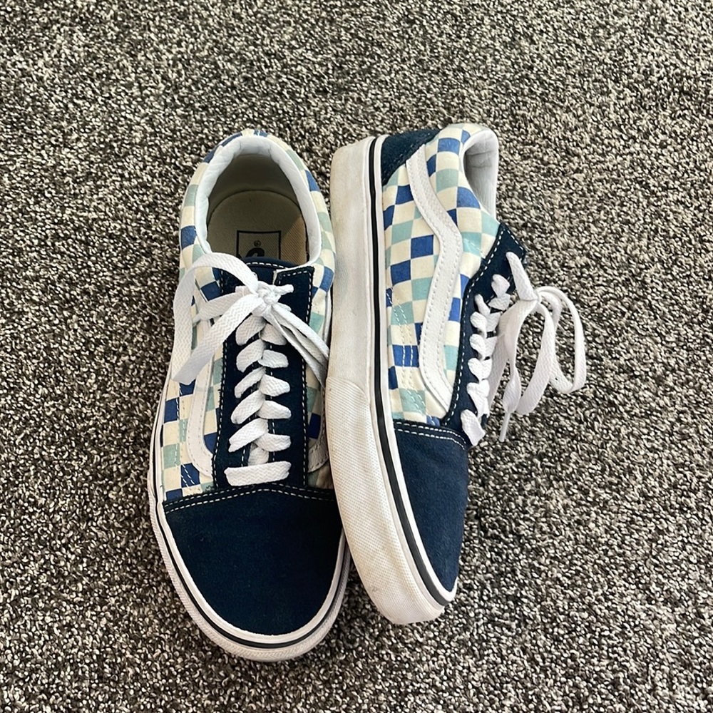 Blue checkered vans